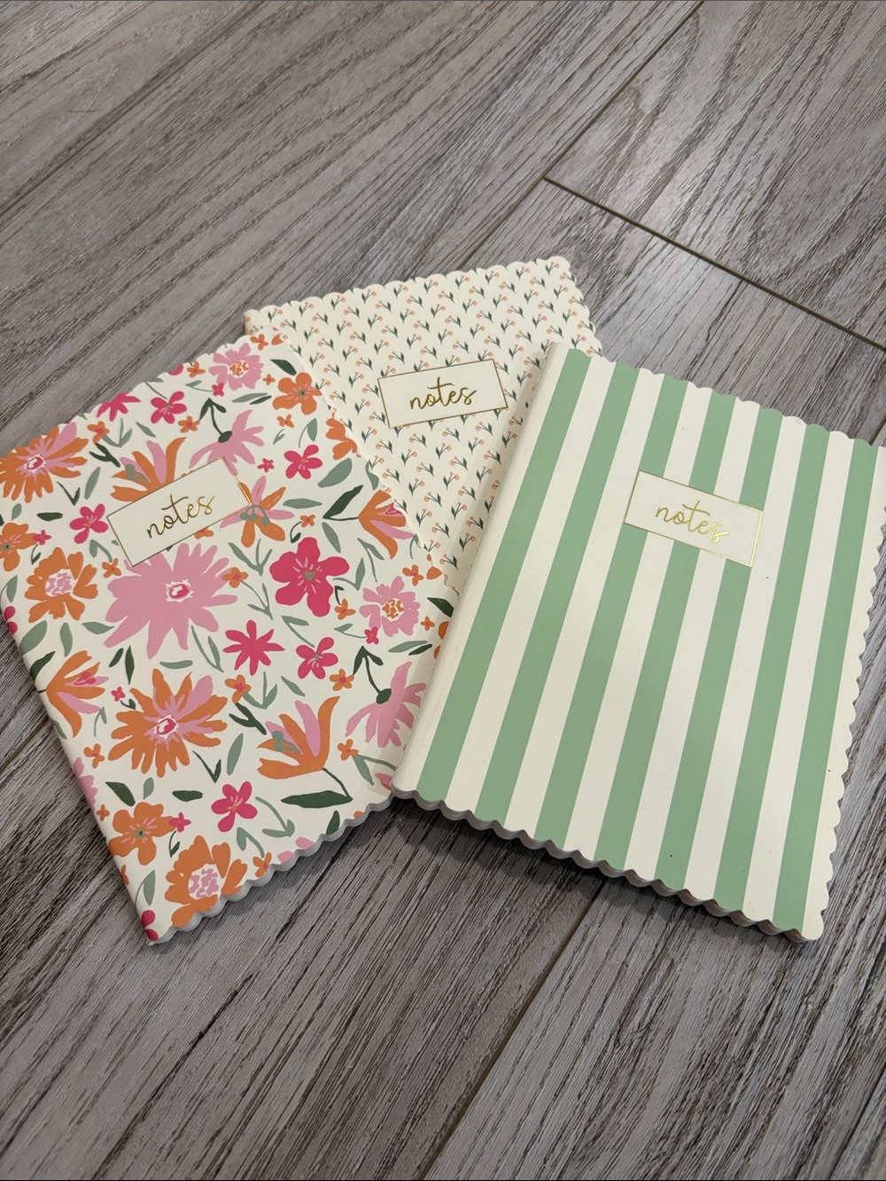 Spritz Mint Green & Pink Striped Notes Notebook